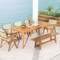 Costway 8-Person Outdoor Acacia Wood Dining Table with 1.96" Umbrella Hole Rectangular